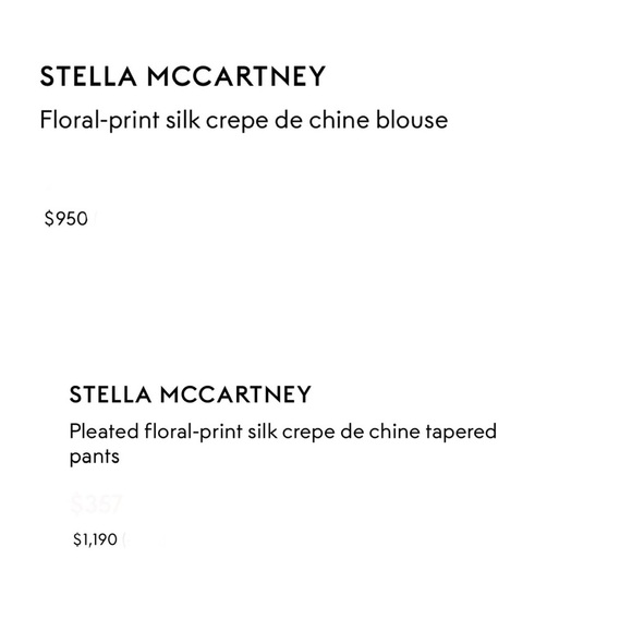 STELLA MCCARTNEY Sophie Silk Set Dark Floral Top Pant IT 40 US 4 Matching Outfit - Picture 14 of 16